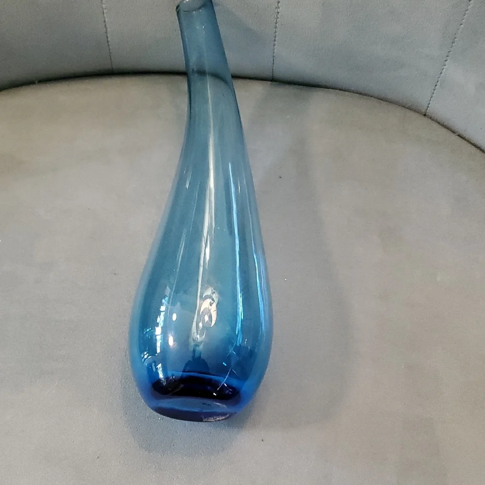 IKEA Blue Glass Bud Vase
